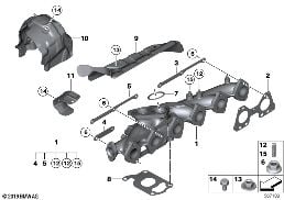 EXHAUST MANIFOLD diagram for BMW 7 Series G11 LCI 740dX