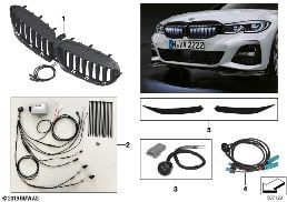 FRONT ORNAMENTAL GRILLE ICONIC GLOW diagram for BMW 3 Series G20 Sedan 320i