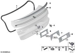 TRUNK LID, MOUNTING PARTS diagram for BMW 2 Series F44 Gran Coupé 220iX