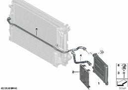 Utlokaliserad kylvätskekylare diagram for BMW X1 F48 LCI 20iX