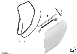 TRIM AND SEALS FOR DOOR, REAR