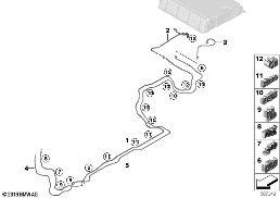 Brandstofleiding en bevestigingsdelen diagram for BMW 5 Series G30 530e