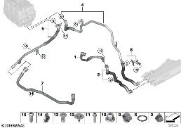 COOLING CIRCUIT, E-MOTOR ELECTRONICS diagram for BMW 5 Series G30 LCI 545eX