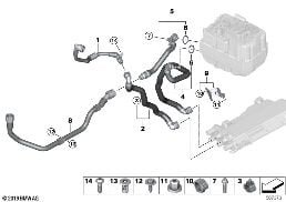 COOLING CIRCUIT, E-MOTOR ELECTRONICS diagram for BMW 5 Series G30 LCI 545eX