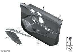 DOOR TRIM PANEL, FRONT diagram for BMW 1 Series F40 128ti