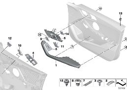 SURFACE-MOUNTED PARTS, DOOR PANEL, FRONT diagram for BMW 1 Series F40 128ti