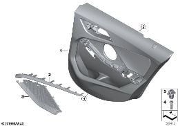 DOOR TRIM, REAR diagram for BMW 1 Series F40 128ti