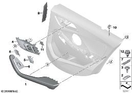 MOUNTING PARTS, DOOR TRIM, REAR diagram for BMW 1 Series F40 128ti