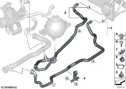 Węże płynu chłodz. diagram for BMW X3 G01 20dX