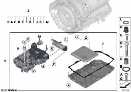 GA8HP76Z MECHATRONICS diagram for BMW 4 Series G82 M4 Coupé M4 Competition