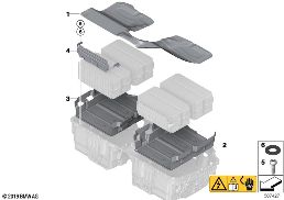 HIGH-VOLTAGE BATTERY, HEAT SHIELD diagram for BMW 5 Series G38 530Le