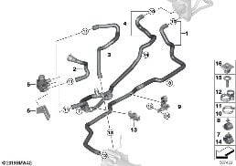 Węże płynu chł. ogrzew. na postoju diagram for BMW X3 G01 20dX
