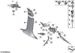 TRIM PANEL A- / B- / C- / D-COLUMN diagram for BMW X6 M F96 X6 M