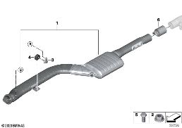 Układ wydechowy przedni diagram for BMW 7 Series G12 LCI 740LdX