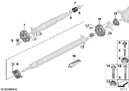 HARDY COUPLINGS/CENTER BEARING/INNER NUT diagram for BMW X4 G02 30iX
