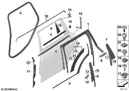 TRIM AND SEALS FOR DOOR, REAR