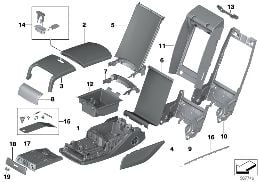 SEAT REAR, CENTER ARMREST, MULTIFUNCTION diagram for BMW 7 Series G12 730LdX