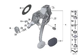 PEDAL ASSEMBLY, AUTOMATIC TRANSMISSION diagram for BMW X1 F48 LCI 25eX