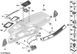 MOUNTING PARTS, I-PANEL, TOP diagram for BMW 7 Series G12 750LdX
