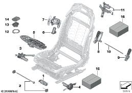 SEAT, FRONT, ELECTRICAL AND MOTORS diagram for BMW X5 F15 30dX