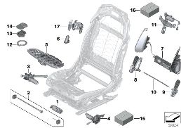 SEAT, FRONT, ELECTRICAL AND MOTORS diagram for BMW 5 Series G30 530e