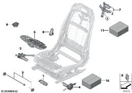 Banco dianteiro, sist. eléc. e accion. diagram for BMW Rolls-Royce Cullinan RR31 Cullinan