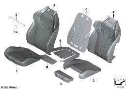 FRONT SEAT, UPH.AND COVER, M SPORTS SEAT