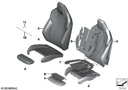 SEAT, FRONT, UPHLSTRY, COVER, SPORT SEAT diagram for BMW 1 Series F40 120dX