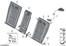 SEAT, REAR, SEAT FRAME, LOAD-THROUGH diagram for BMW 3 Series G20 Sedan 330dX