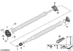Veio de transmissão - peças individuais diagram for BMW 5 Series G61 Touring 520dX