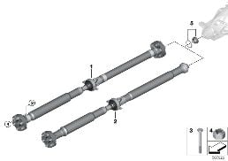 Карданный вал/закладная гайка diagram for BMW 5 Series G30 LCI 530e