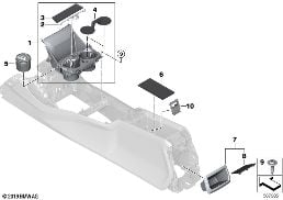 STORAGE TRAY, CENTER CONSOLE diagram for BMW 1 Series F40 128ti