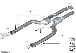 EXHAUST SYSTEM, FRONT diagram for BMW 5 Series G30 LCI M550iX