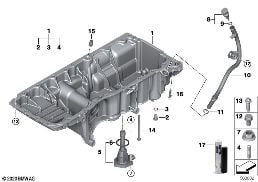 OIL PAN/OIL LEVEL INDICATOR diagram for BMW 4 Series G26 Gran Coupé 430dX