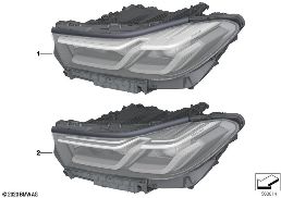 HEADLIGHT diagram for BMW 6 Series G32 GT LCI 630d