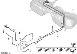 FUEL PIPE AND MOUNTING PARTS diagram for BMW 4 Series G22 Coupé LCI 420d