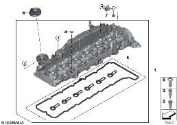 CYLINDER HEAD COVER/MOUNTING PARTS diagram for BMW 4 Series G26 Gran Coupé 430dX