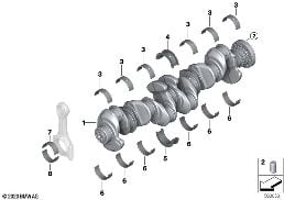 CRANKSHAFT WITH BEARING SHELLS diagram for BMW 4 Series G26 Gran Coupé 430dX