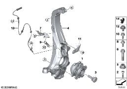 Поворотная опора/подшипник ступ.кол.Пд diagram for BMW X5 G05 30iX