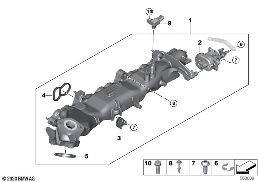INTAKE MANIFOLD AGR WITH FLAP CONTROL diagram for BMW 4 Series G26 Gran Coupé 430dX