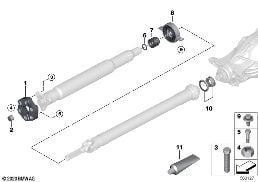 DRIVE SHAFT, SINGLE COMPONENTS, 4-WHEEL diagram for BMW 3 Series G20 Sedan 330eX