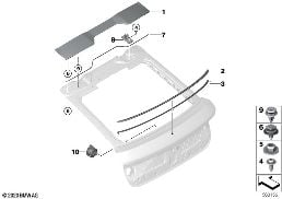 MOUNTING PARTS, TRUNK LID diagram for BMW X6 M F96 X6 M