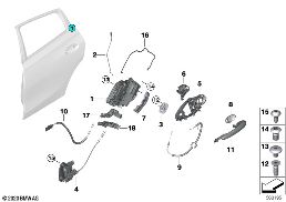 CLOSING SYSTEM, DOOR, REAR diagram for BMW X6 M F96 X6 M