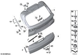 Zadní výklopné dveře diagram for BMW X5 G05 50iX