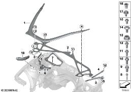 Výztuha karoserie přední stavba diagram for BMW 4 Series F83 M4 LCI M4
