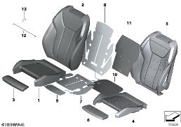 Rembourrage/garnissage siège sport avant diagram for BMW 4 Series G23 Cabriolet LCI M440iX