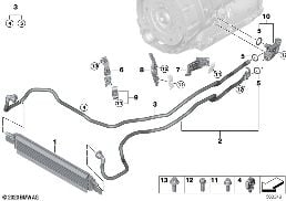 TRANSMISSION OIL COOLER/OIL COOLER LINE diagram for BMW 3 Series G20 Sedan 320i