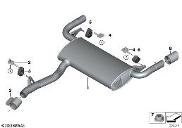 排氣裝置 後部 diagram for BMW X4 G02 LCI 30dX