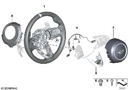 JCW STEERING WHEEL RIM, LEATHER