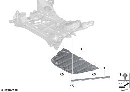 Přední nápravnice ochr.proti podjetí RWD diagram for BMW iX3 G08 BEV iX3